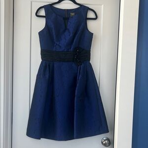 Taylor navy blue taffeta dress size 4